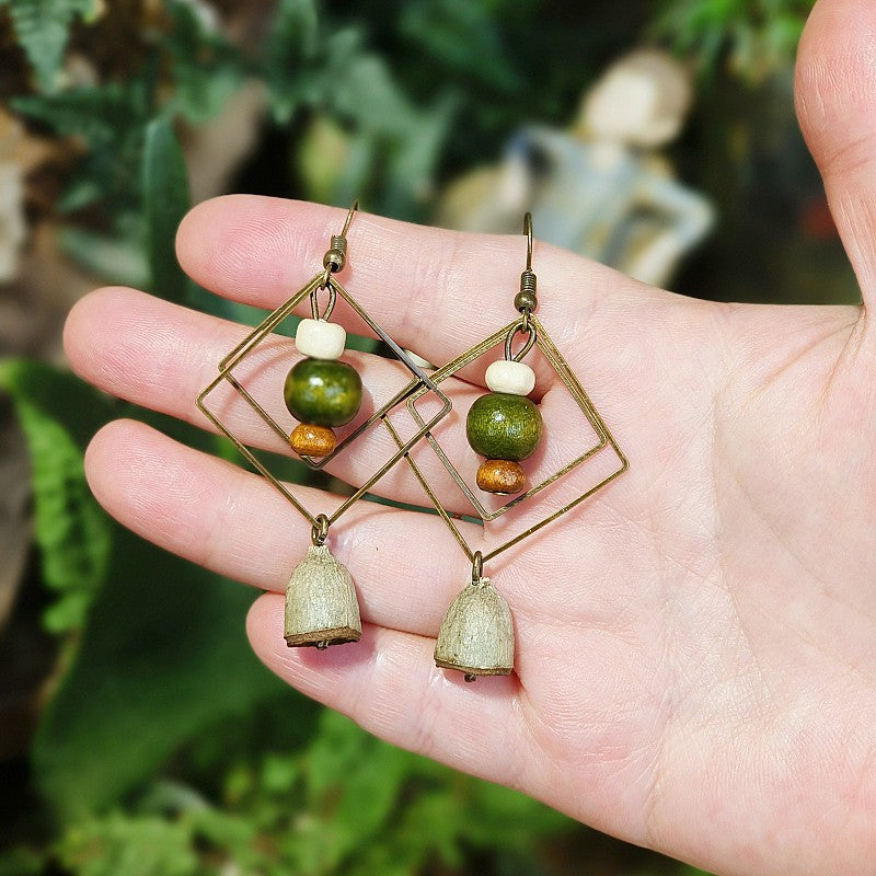 Handmade Retro Mori Style Geometric Earrings Women