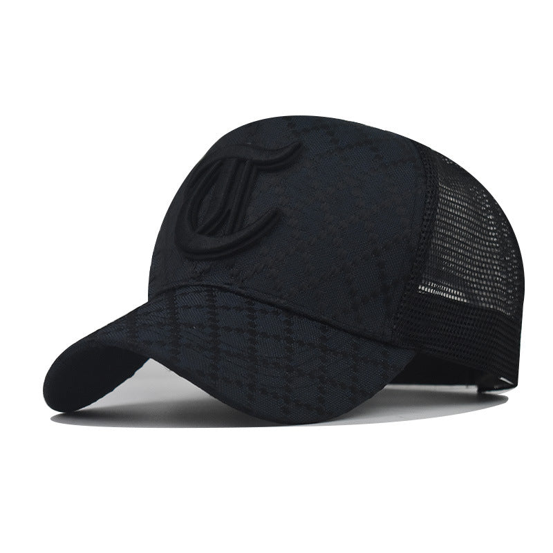 Plaid C Letter Baseball Cap For Men And Women