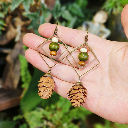 Handmade Retro Mori Style Geometric Earrings Women