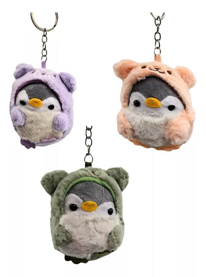 3 PIEZAS LLAVEROS JUGUETE DE PELUCHE DE PINGÜINO