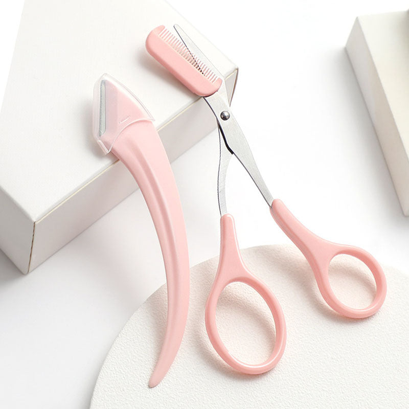 Cuchillo para recortar cejas con peine Curvo Luna Pequeños suministros de belleza Gadgets