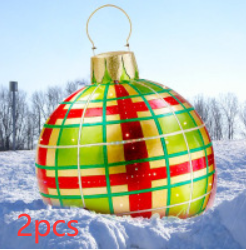 Bola de adorno navideño inflable para exteriores de Pvc 60CM