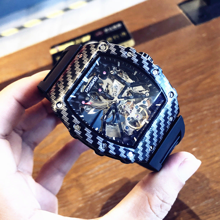 Reloj tourbillon mecánico automático esqueleto