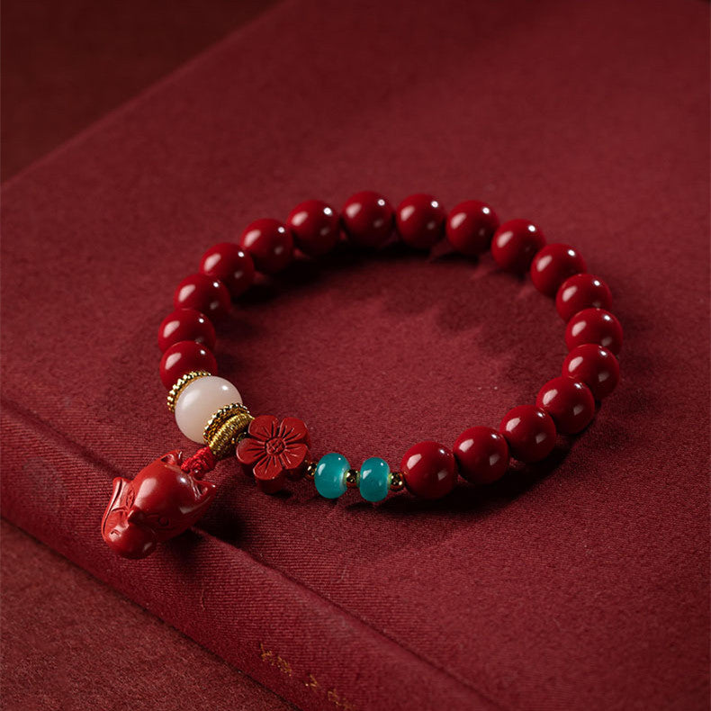 Pulsera de zorro de flor roja simple de moda para mujer