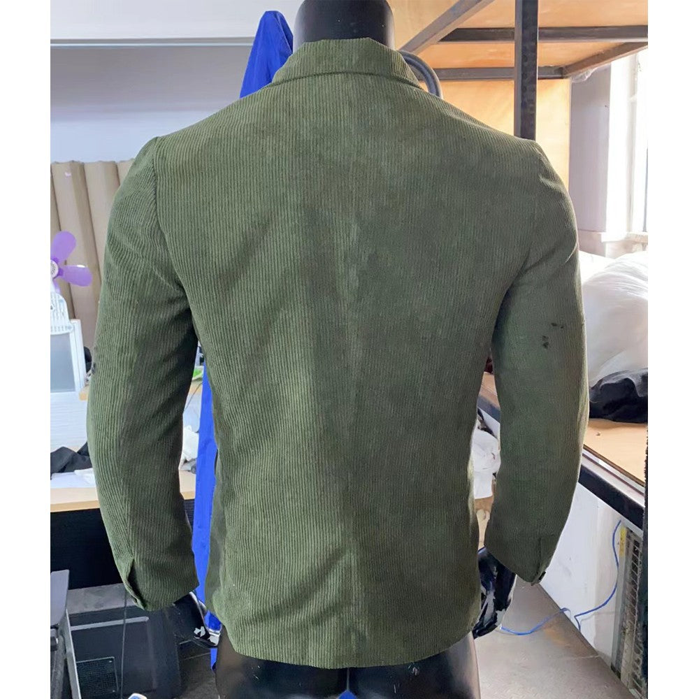 Chaqueta con forro abierto de color puro y temperamento de moda informal para hombre