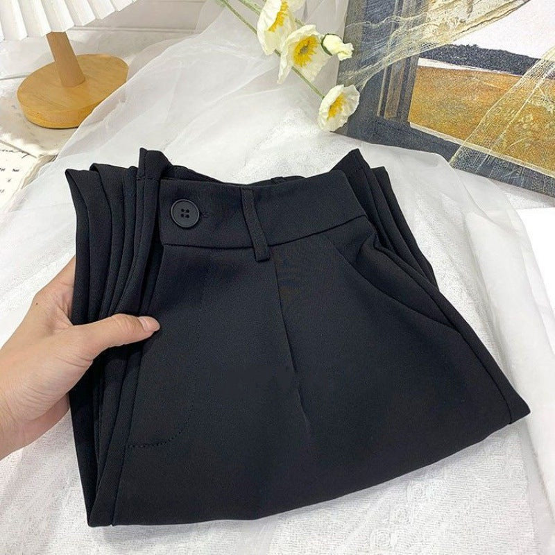 Sagging High Waist Ice Silk Broad Leg Pants For Women