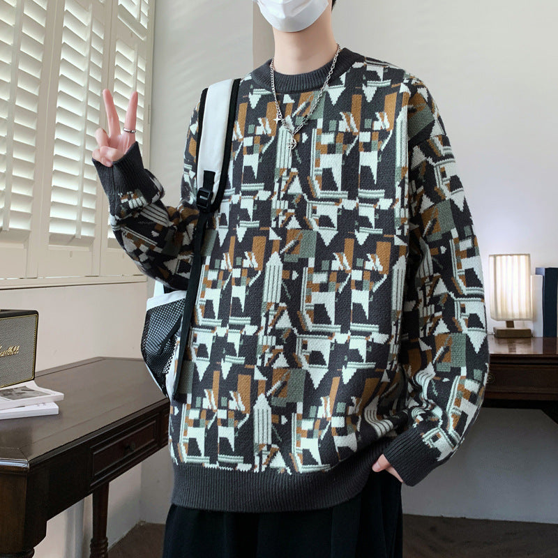 Men's Round Neck Fashion Knitted Sweater