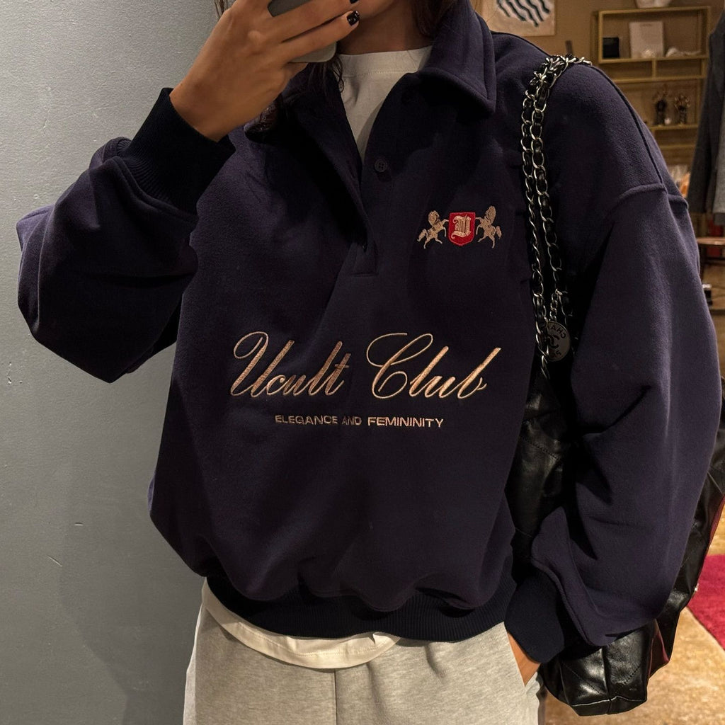 Women's Letter Embroidered Pullover Top