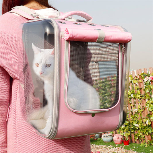 Mochila transportadora de Gato, bolso de hombro transpirable para viaje al aire libre para perros pequeños y gatos, embalaje portátil, suministros para mascotas