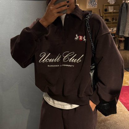 Women's Letter Embroidered Pullover Top