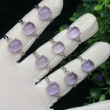 anillo de cristal morado para mujer