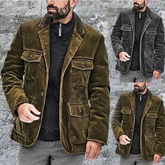 Chaqueta con forro abierto de color puro y temperamento de moda informal para hombre