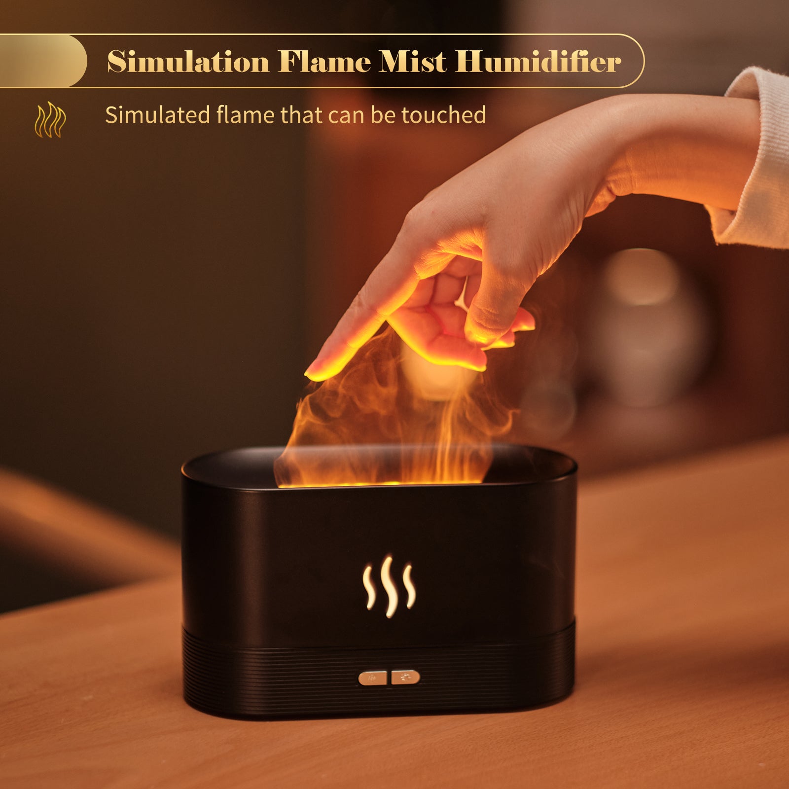 Diffuseur d'arômes avec humidificateur à brouillard léger à flamme Diffuseur d'aromathérapie avec protection automatique sans eau pour spa, bureau de yoga à domicile