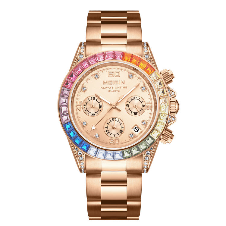 Reloj de moda Ins Style Rainbow Circle, reloj deportivo para mujer