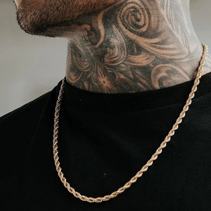 Chaîne de fleurs de chanvre Collier de chaîne à cordes torsadées pour hommes Hip Hop