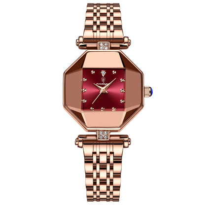 Montre à quartz tendance pour femme carrée étanche