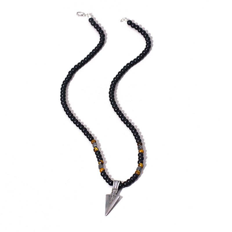 Aimant Diamant Pierre Colonne Pendentif Collier Homme