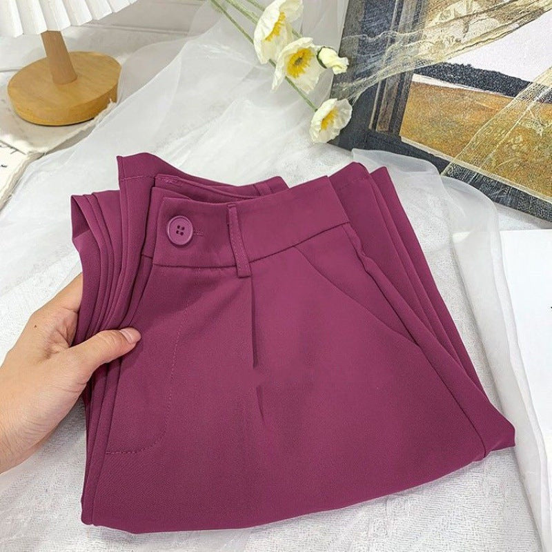 Sagging High Waist Ice Silk Broad Leg Pants For Women