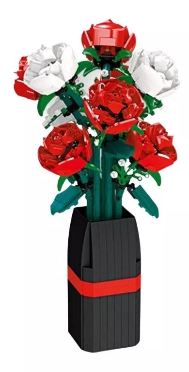 Ramo De Rosas Y Florero , Bloques Compatibles Con Lego