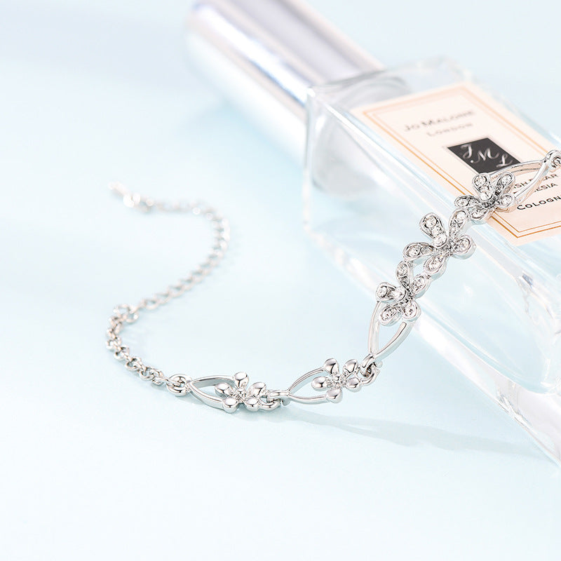 Personnalité Simple Fille Moderne Coeur Ins Vent Petites Fleurs