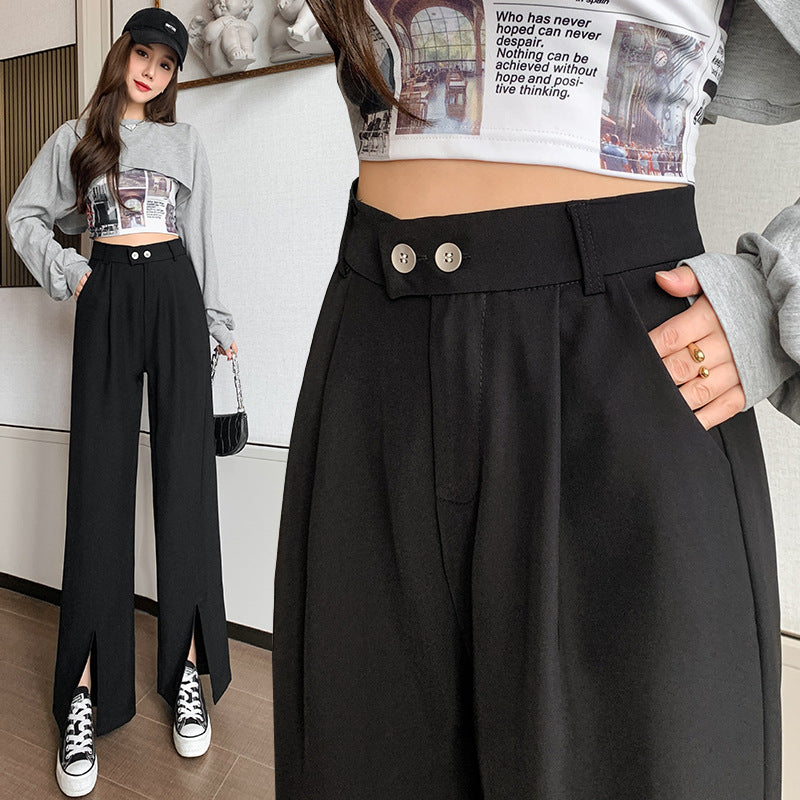 Early Autumn Split Suit Pants Women High Waist Loose