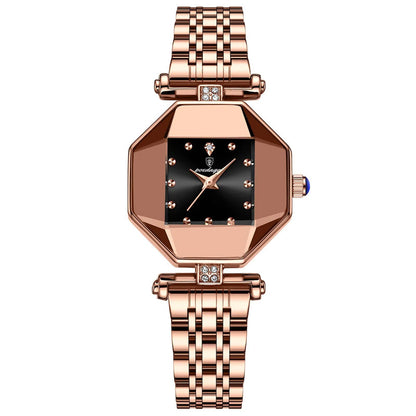 Montre à quartz tendance pour femme carrée étanche