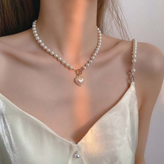 Collar de amor con perlas de temperamento de hada estupenda