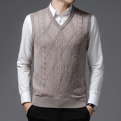 Warm Cashmere Waistcoat For Middle-aged And Elderly Dad