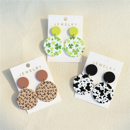 Clay Textured Round Acrylic Earrings