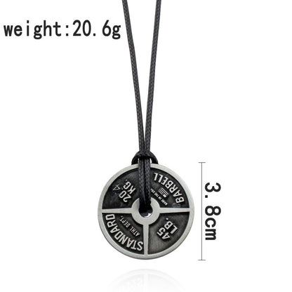 Sports Fitness Series Creative Barbell Necklace Inspirational