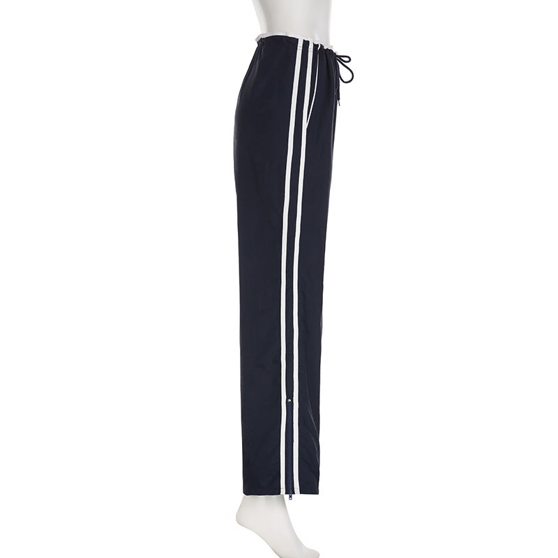 Striped Sports Pants Women Baggy Casual Classic Track Sweatpants Trousers