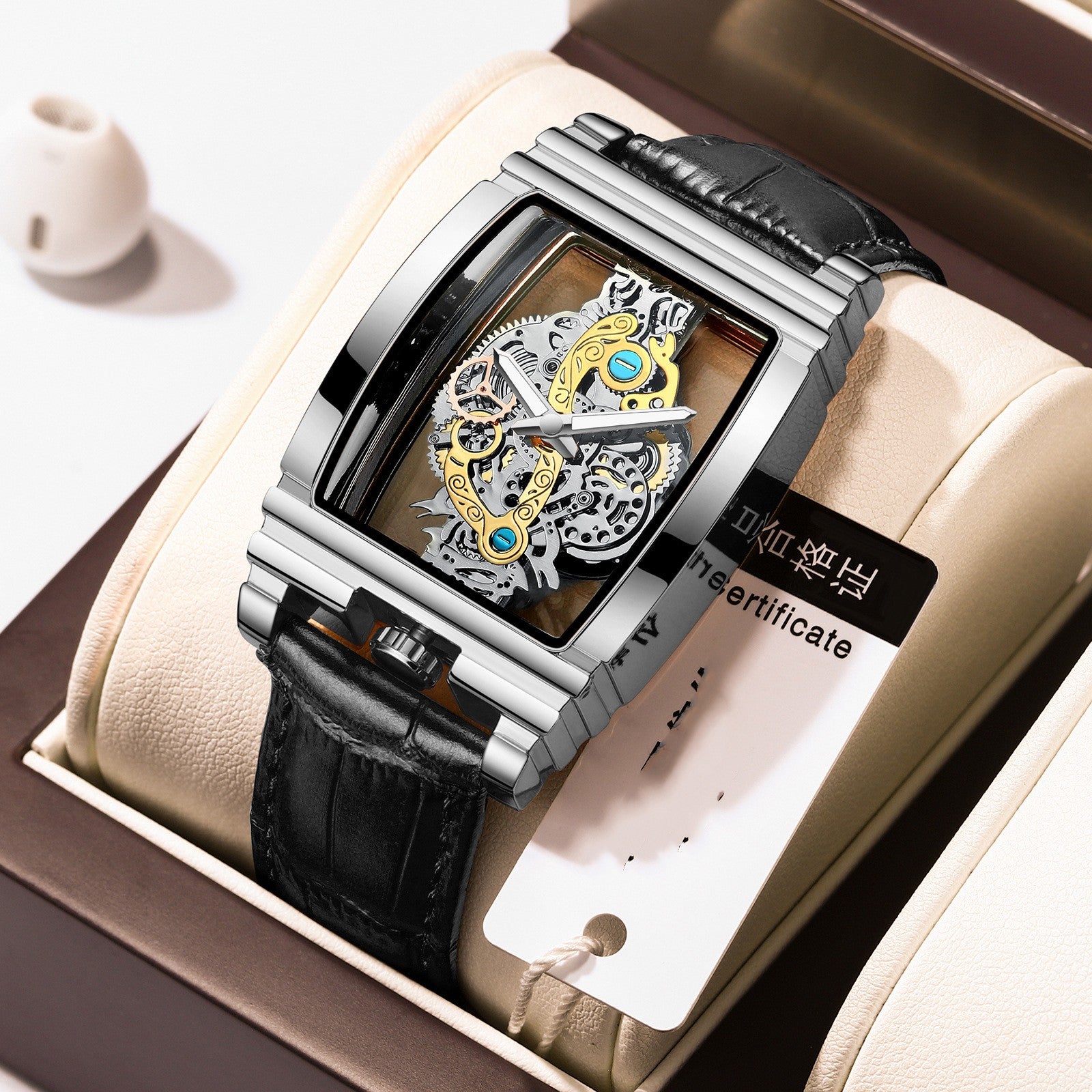 Nuevo reloj casual de negocios con cubos de vino de doble cara