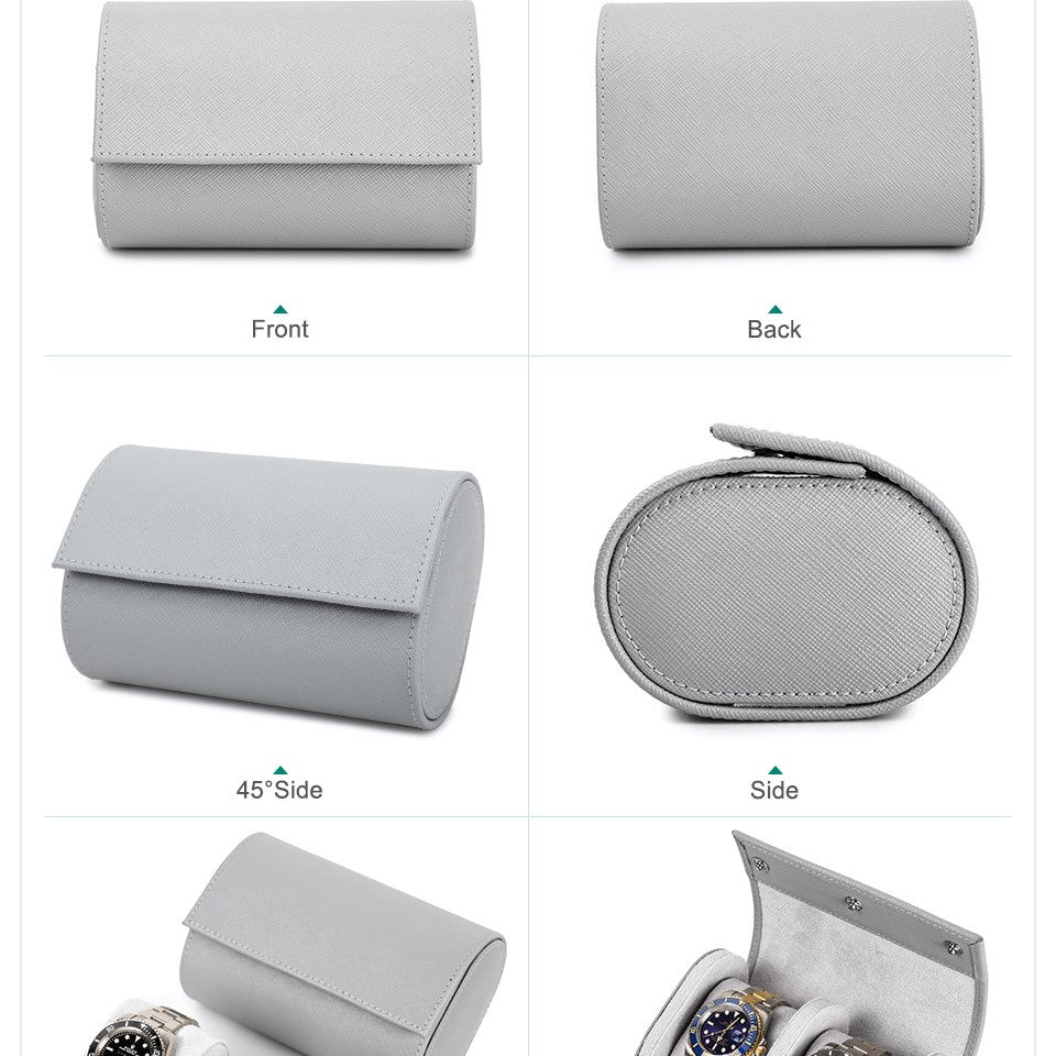Caja de almacenamiento de reloj de gama alta de piel de vaca de capa superior