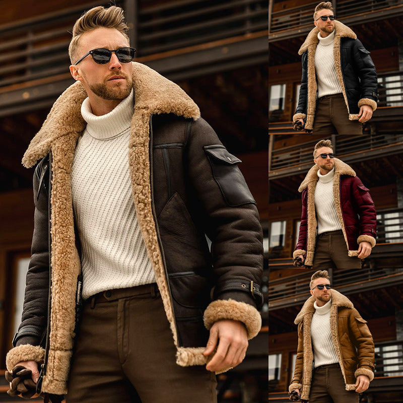 Chaqueta de invierno para hombre, chaquetas cálidas militares de lana, abrigos con Cuello de piel para hombre, chaqueta táctica del ejército