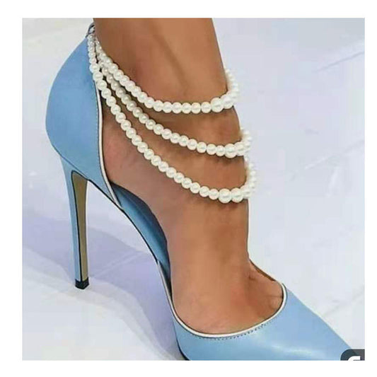 Simple Retro Pearl Foot Ornaments Multi-layered And Versatile Personality