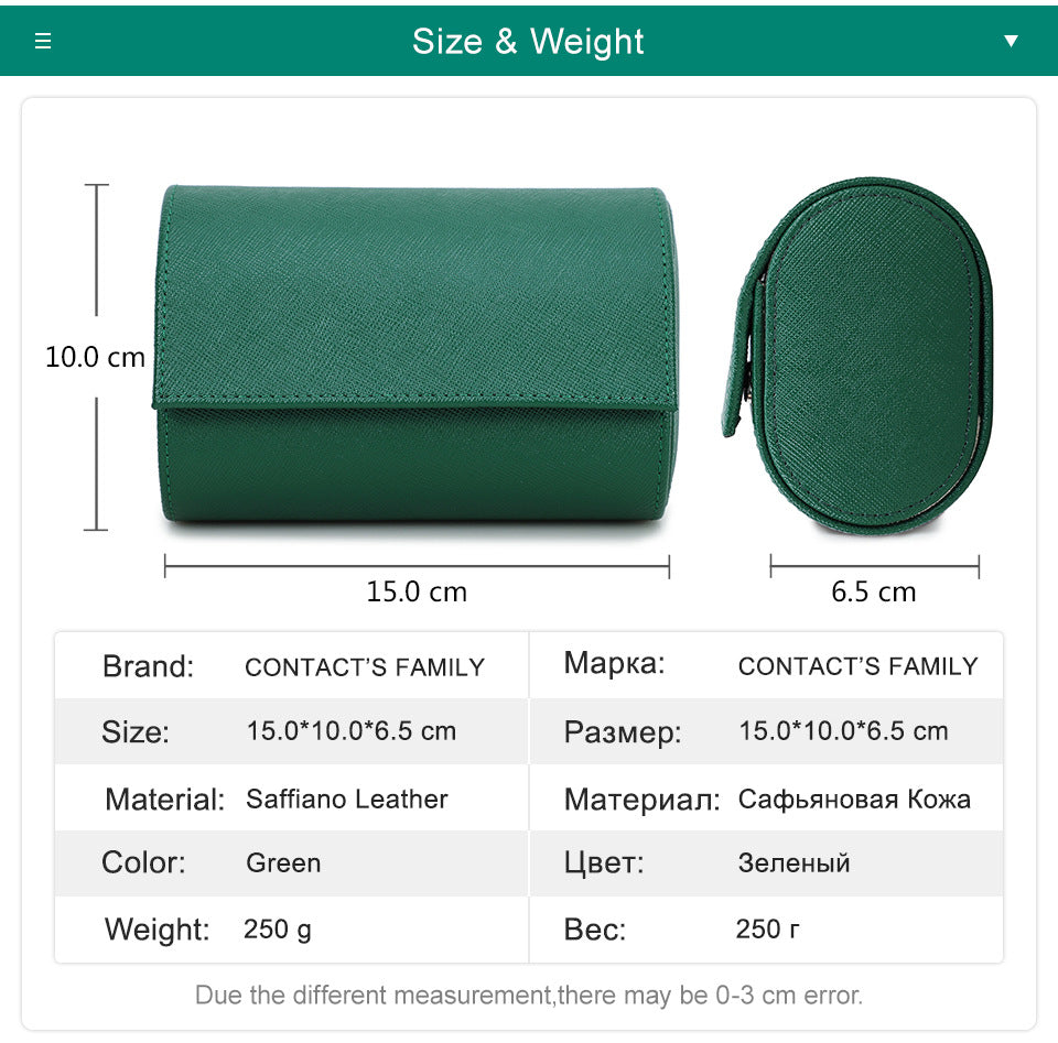 Caja de almacenamiento de reloj de gama alta de piel de vaca de capa superior