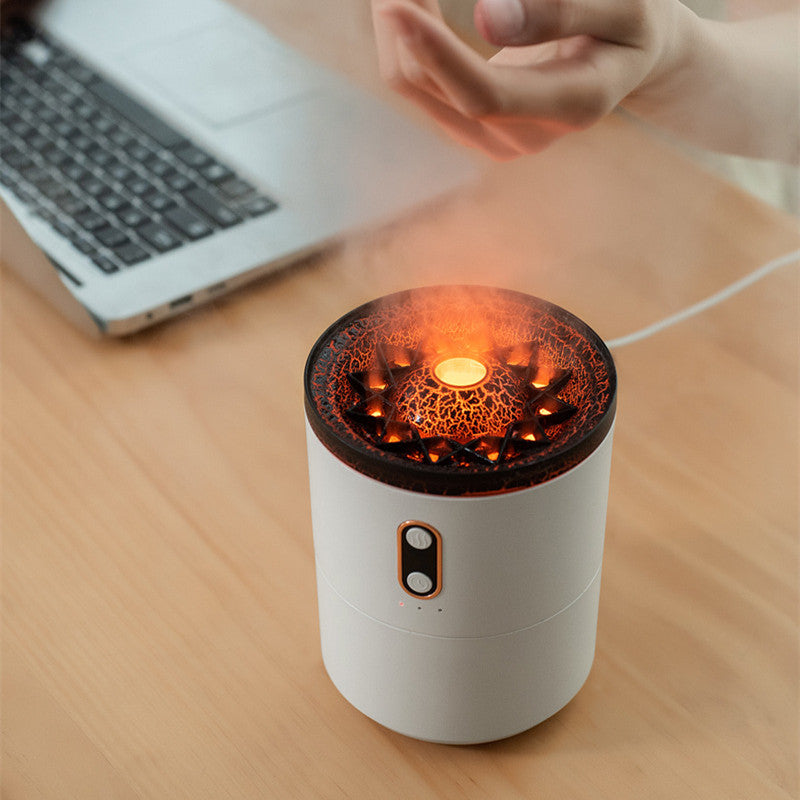 Nouveau humidificateur d'huile essentielle à ultrasons créatif diffuseur d'humidificateur de flamme d'air de méduse de pulvérisation de Machine d'aromathérapie de volcan