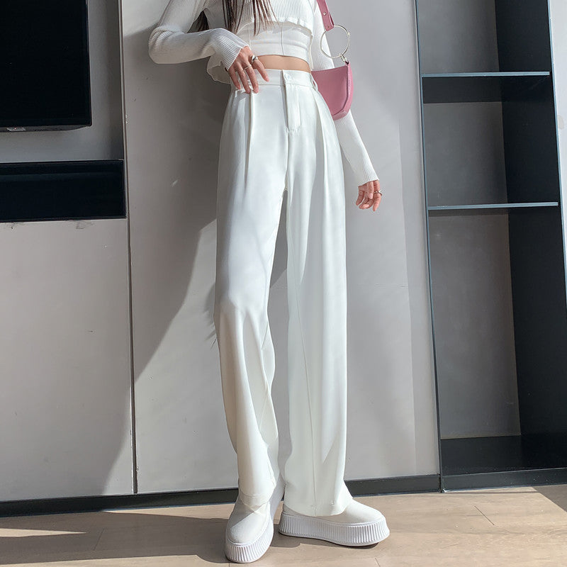 Loose, High Waist, Thin, Drape, Straight Suit Pants, Mopping Pants, Women