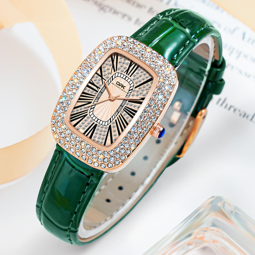Reloj Diamond Elegante Cinturón Retro Modelo