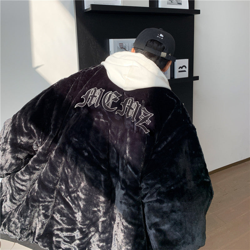 Winter Thickened American Retro Alphabet Baseball Uniform