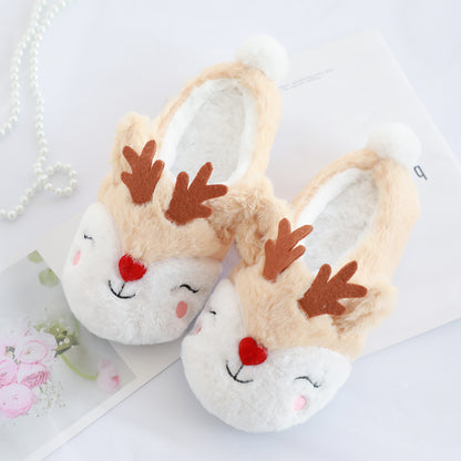 Love Elk Plush Home Warm Slippers