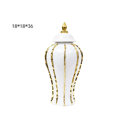 European Style Light Luxury Electroplated Ceramic Vase