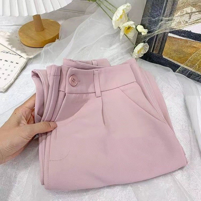 Sagging High Waist Ice Silk Broad Leg Pants For Women