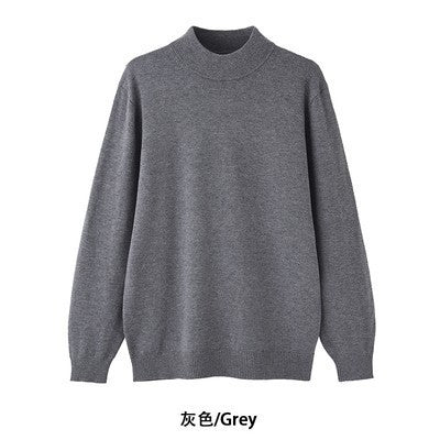 Korean Men's Long Sleeve Warm Mock Neck Sweater