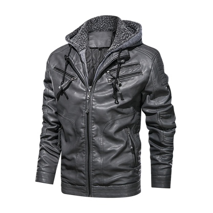 Men Leather Jacket Motor And Biker Hooded Men Leather Jackets