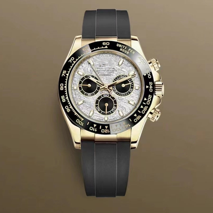 Popular Daytona, reloj mecánico de tres ojos y seis agujas, correa de acero para hombre, reloj de correa de cuarzo multifuncional