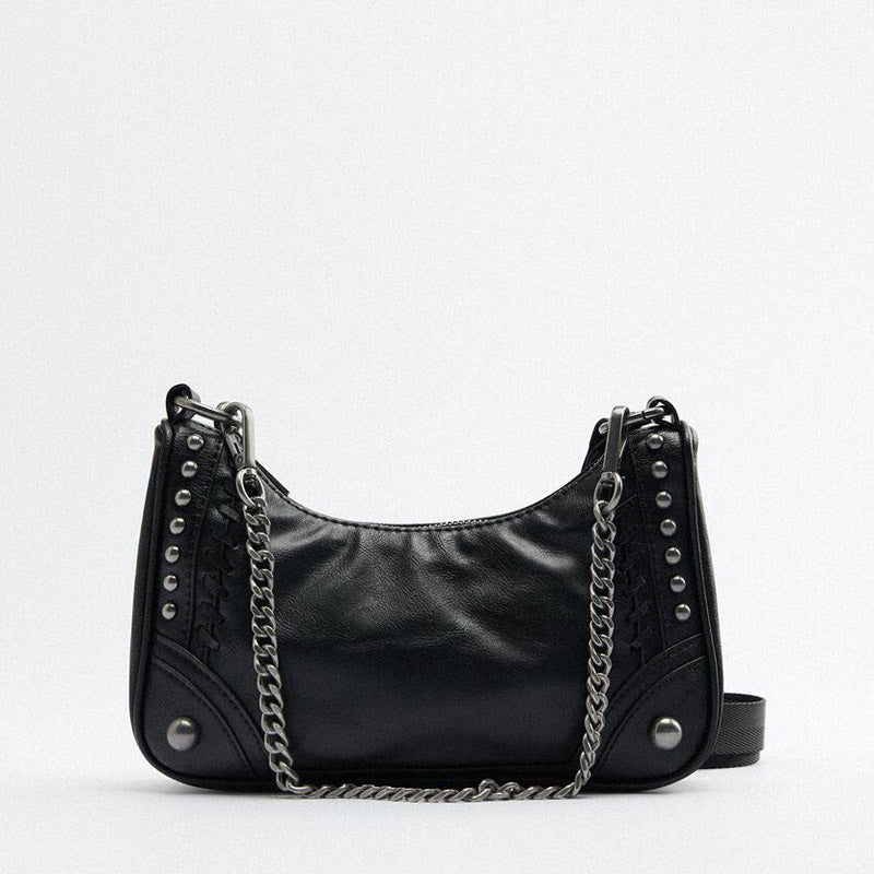Ladies Rock Underarm Bag Cadena de gran capacidad Un hombro