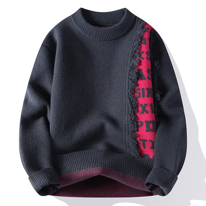 Fashionable Knitted Pullover Men's Long Sleeve