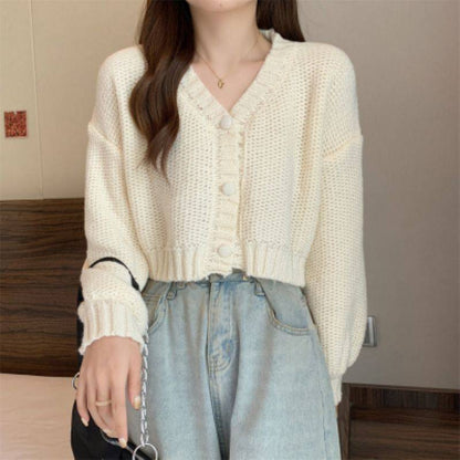 Early Spring Cardigan Short V-neck Sweater Coat