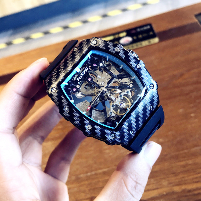 Reloj tourbillon mecánico automático esqueleto